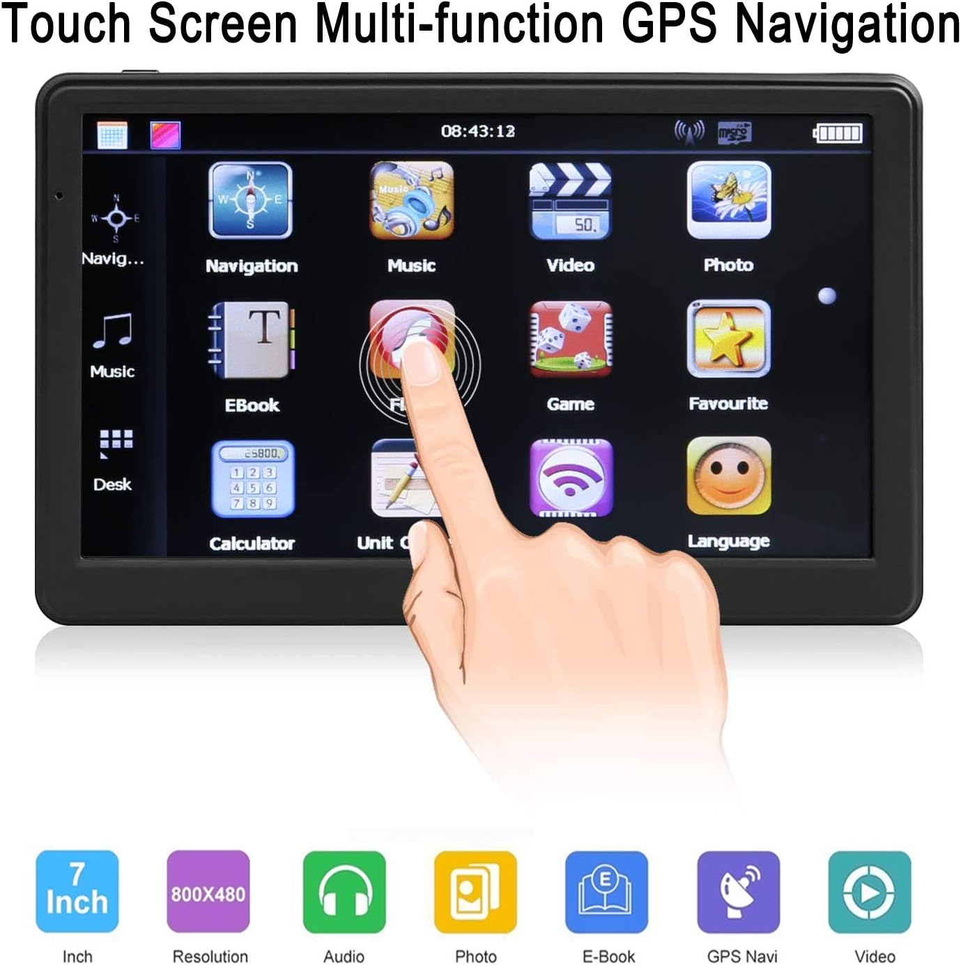 GPS Navigation for Car, Latest 2025 Map,7 inch Touch Screen Real Voice Spoken Turn-by-Turn Direction Reminding Navigation System for Cars, Vehicle GPS Satellite Navigator with(Free Lifetime Updates) - Image 2