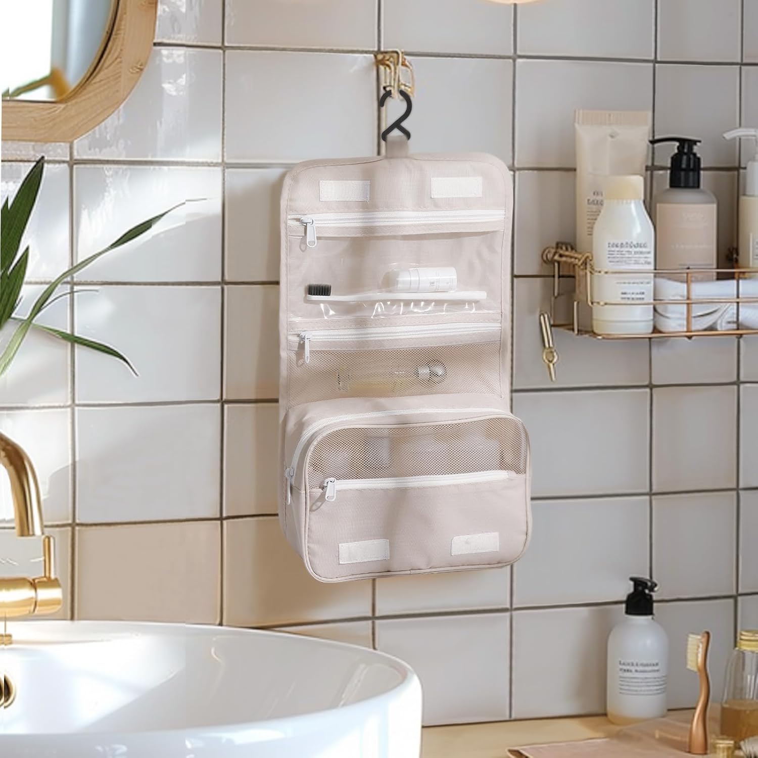 Easortm Packing Cubes for Travel - 9 Set Packing Cubes for Suitcase Large Travel Cubes Luggage Organizer Bags Set With Travel Laundry Bags/Shoe Bag/Toiletry Bag (Beige) - Image 2