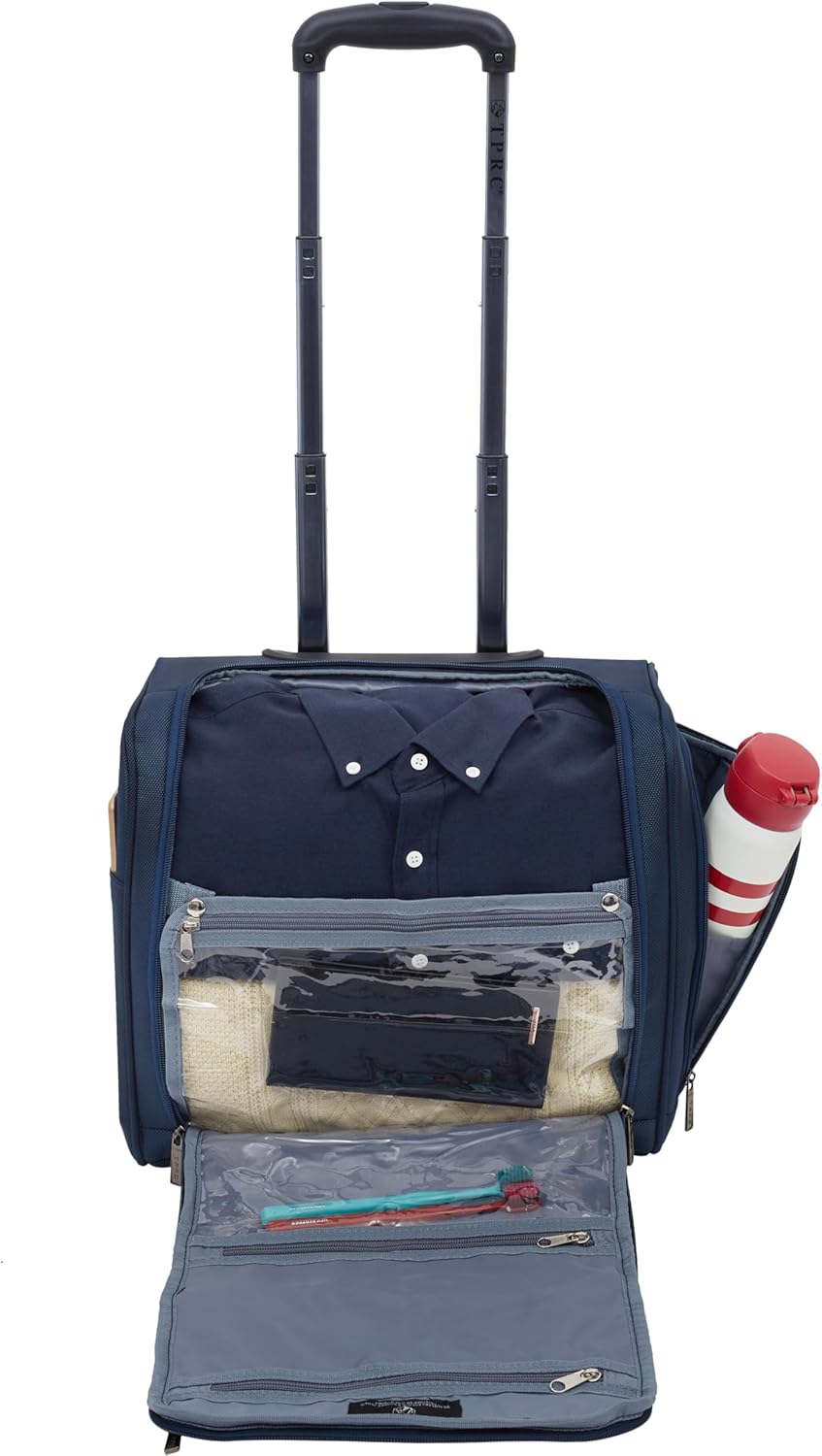 TPRC Smart Under Seat Carry-On Luggage with USB Charging Port, Navy Blue, Underseater 15-Inch - Image 5