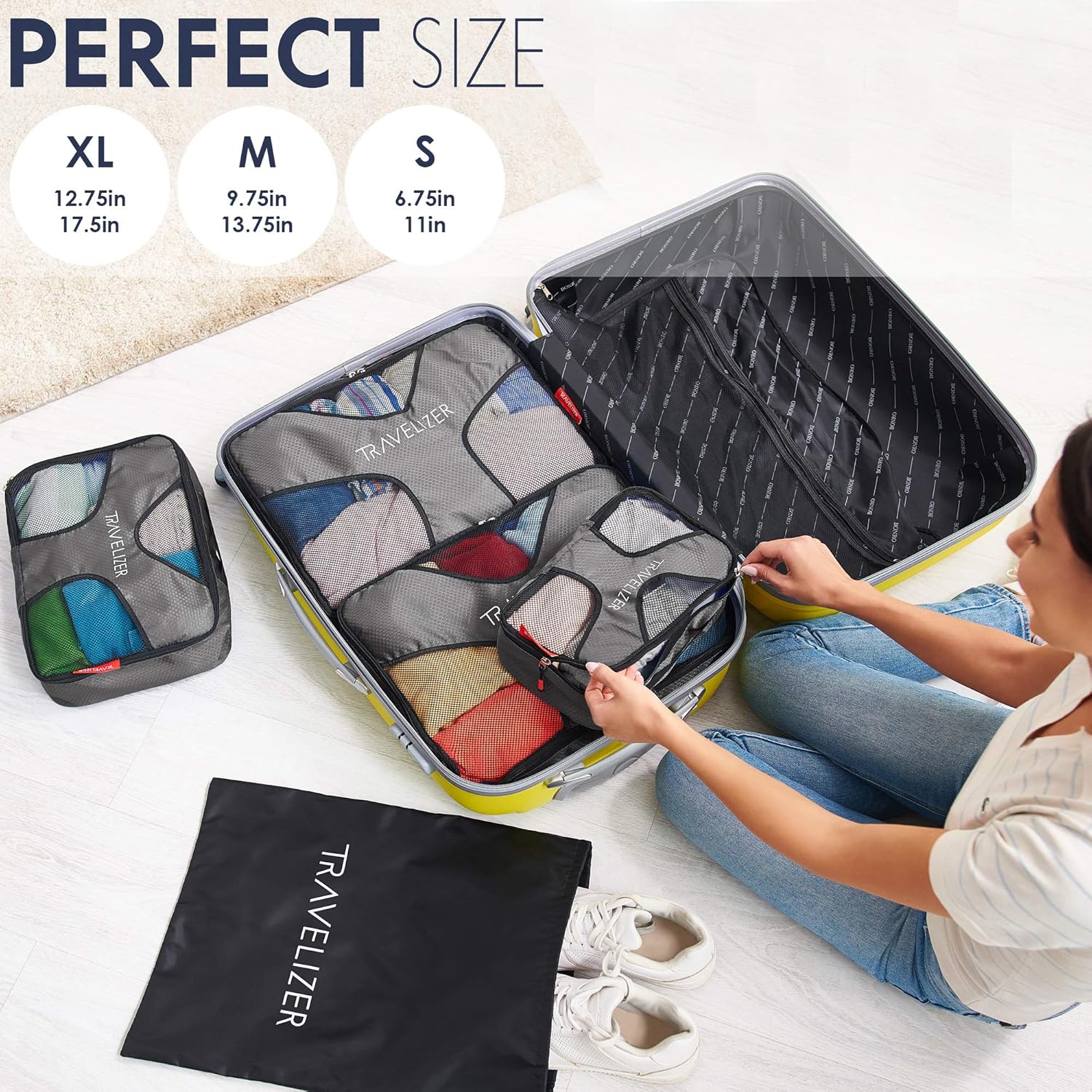 Travelizer - Travel Packing Cubes 5 pcs Luggage Organizer Set for Bag & Suitcase - Image 3